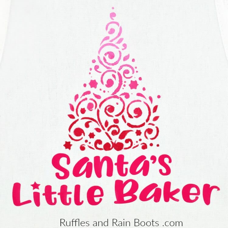 Stenciled Kids Christmas Apron and Santa’s Little Baker Kit