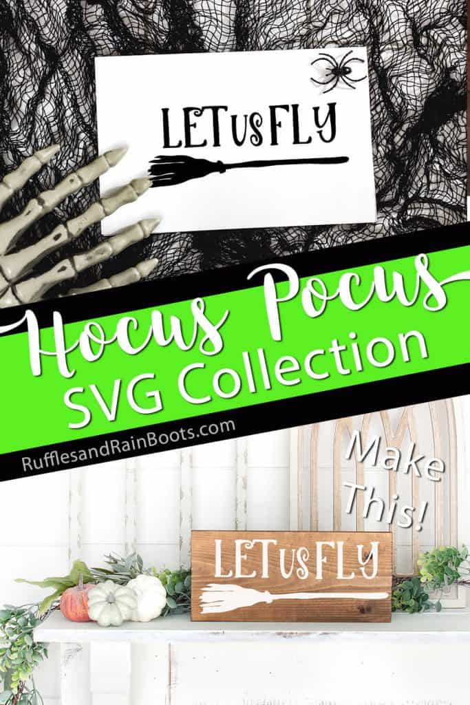 photo collage of let us fly svg with text which reads hocus pocus svg collection