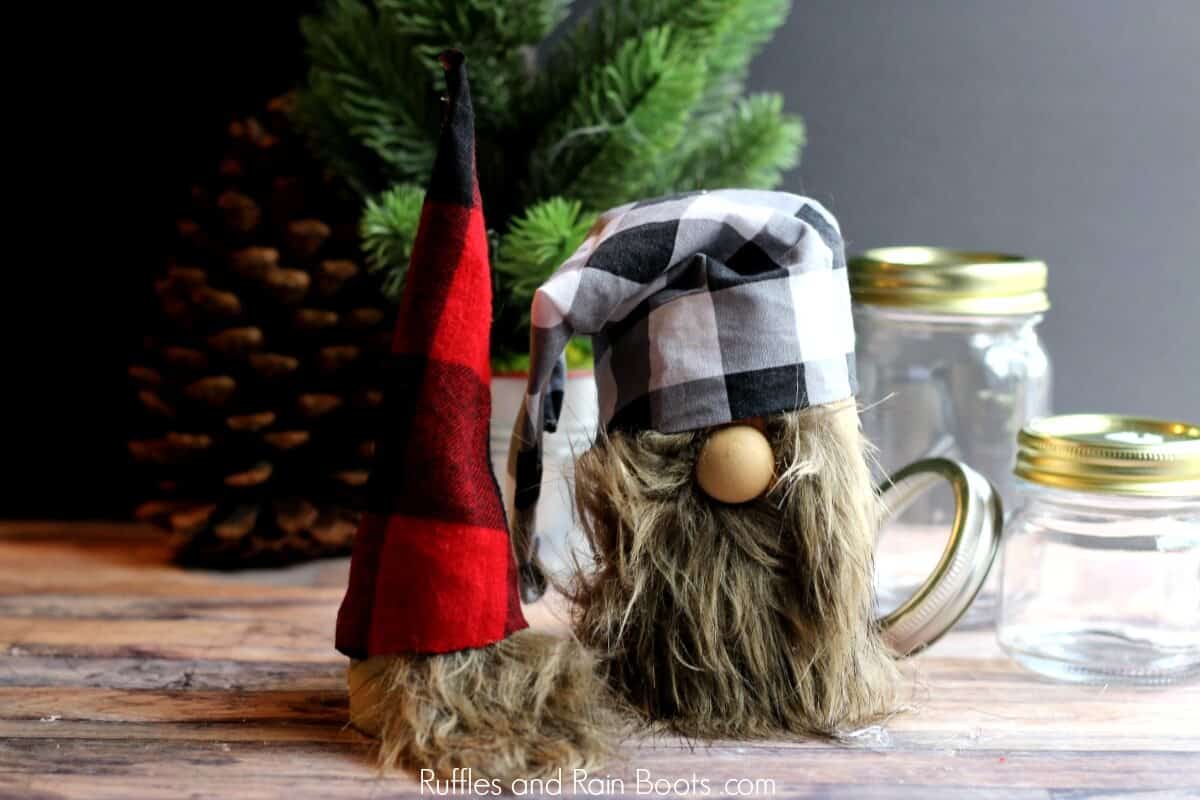 Christmas Gnome Mason Jars for Snacks or Gifts