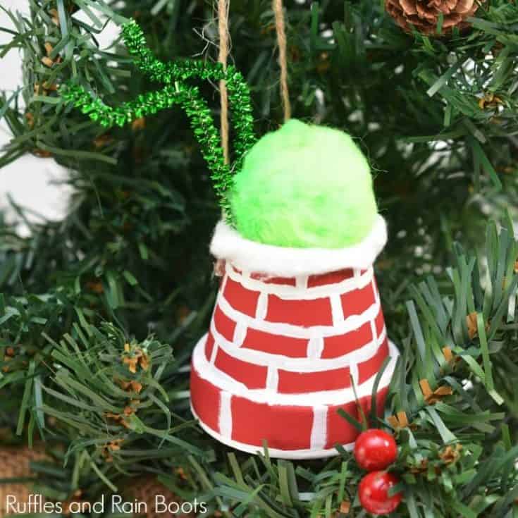 DIY Grinch Ornament - Stuck in a Chimney