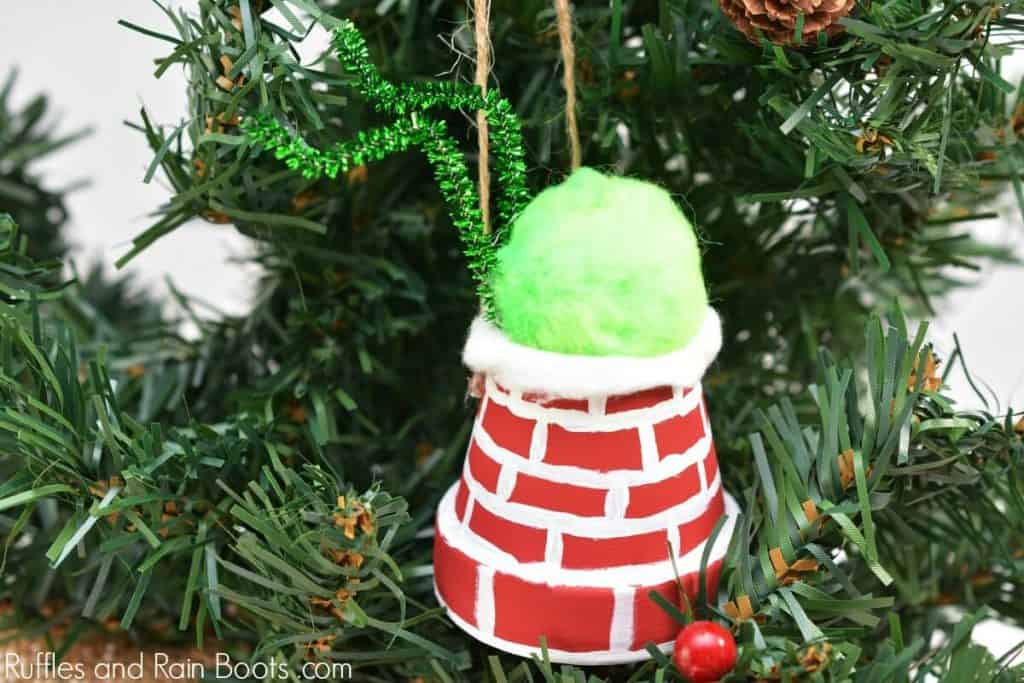 DIY Grinch Ornament - The Grinch is Stuck in a Chimney!
