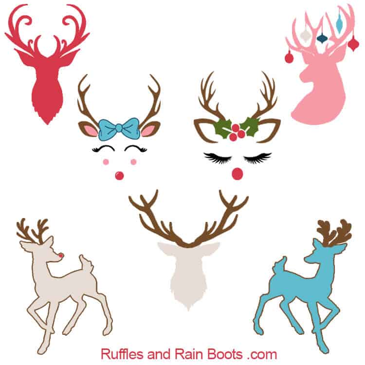 Free Reindeer SVGs and Antler Cut Files