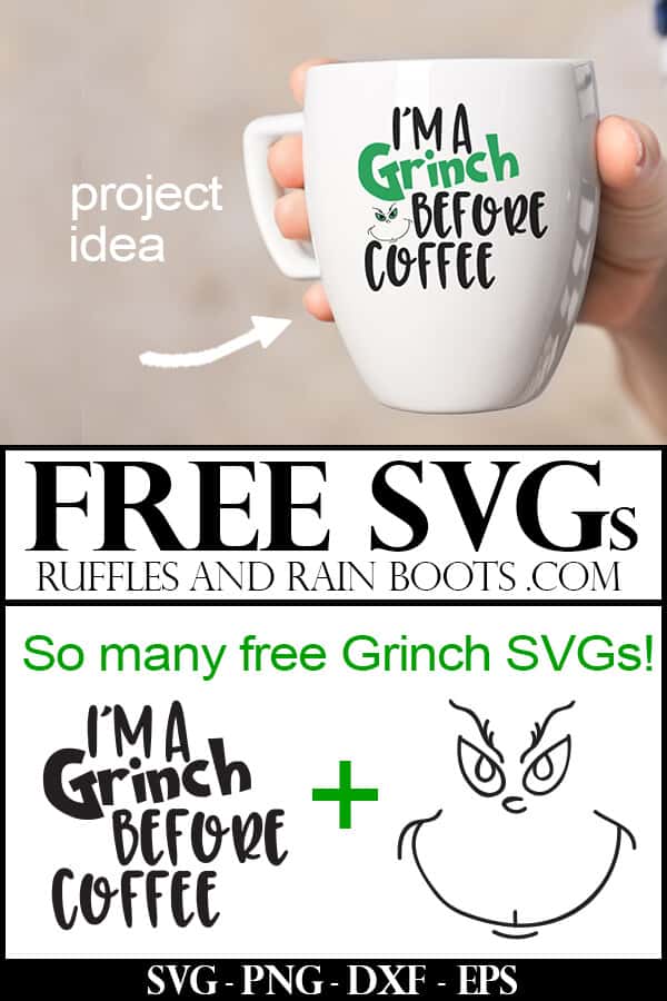 Free Grinch Before Coffee SVG on white mug
