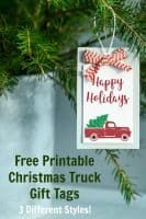Printable Gift Tags with Vintage Christmas Trucks