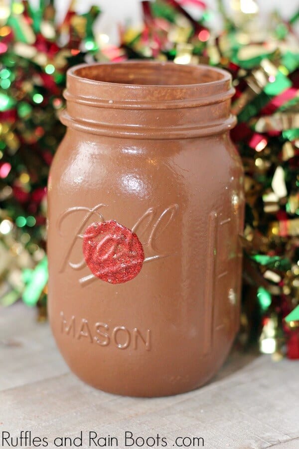 Rudolph Mason Jar for Christmas Gifts and Cookies