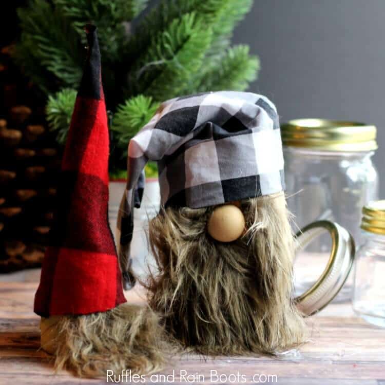 Christmas Gnome Mason Jars