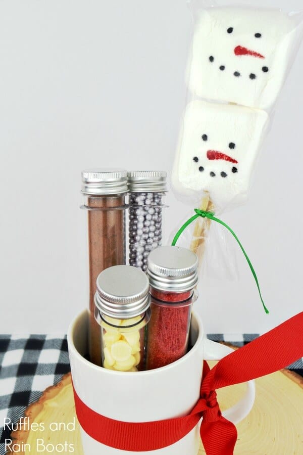 Snowman Marshmallows in a hot cocoa mug gift