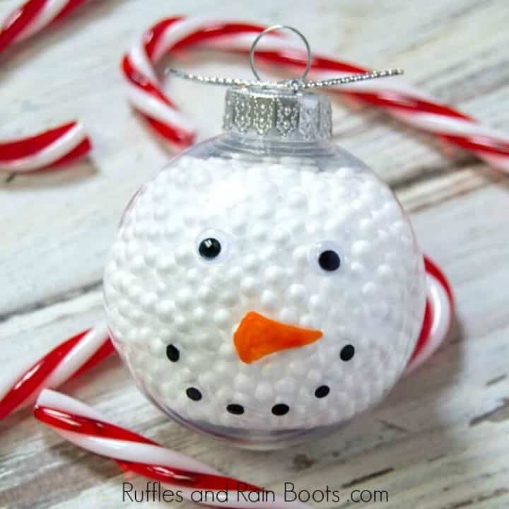 Quick Dollar Store Snowman Ornament - A 10-Minute Easy Craft