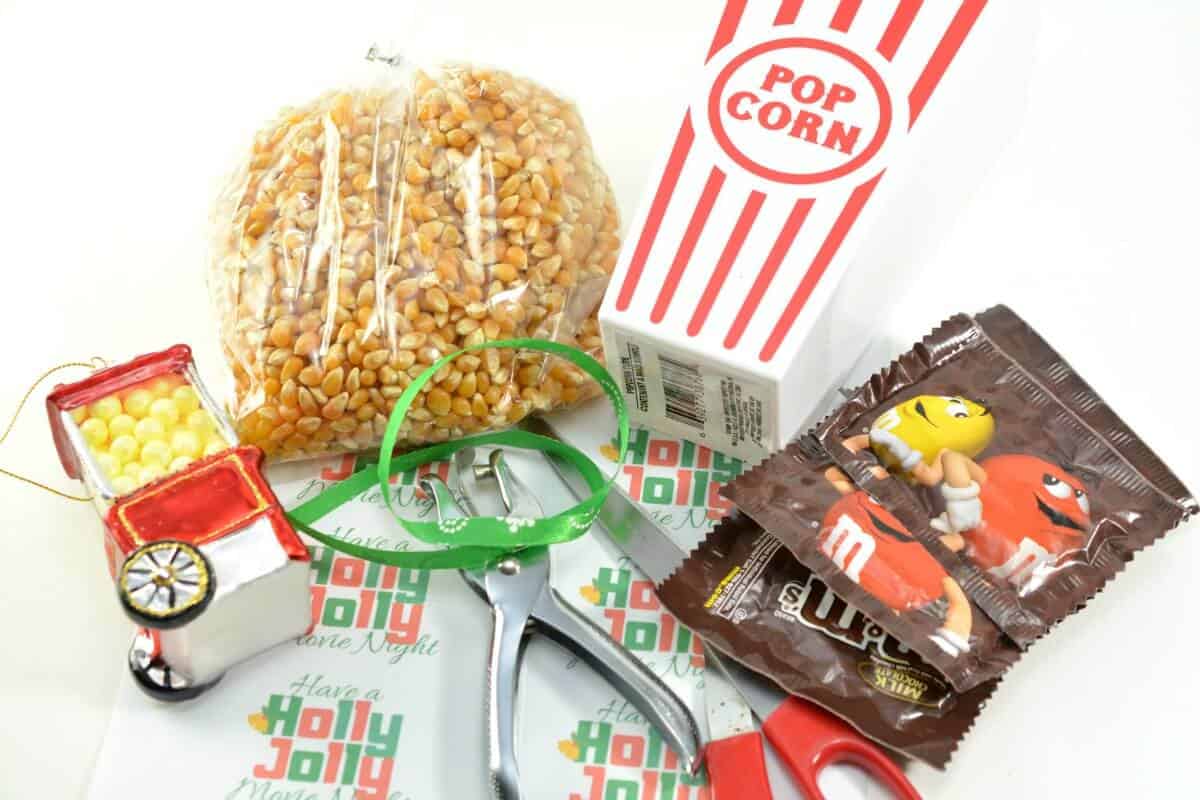 Supplies for a Movie Lover's Gift Basket