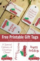 Printable Gift Tags with Vintage Christmas Trucks