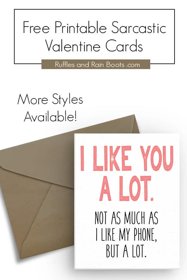 Funny and Sarcastic Printable Valentines Day Cards for Husbands and Wives