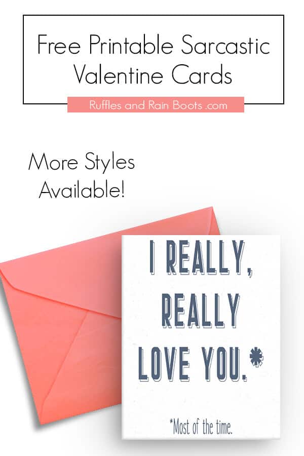 I really really like you printable valentine for husbands