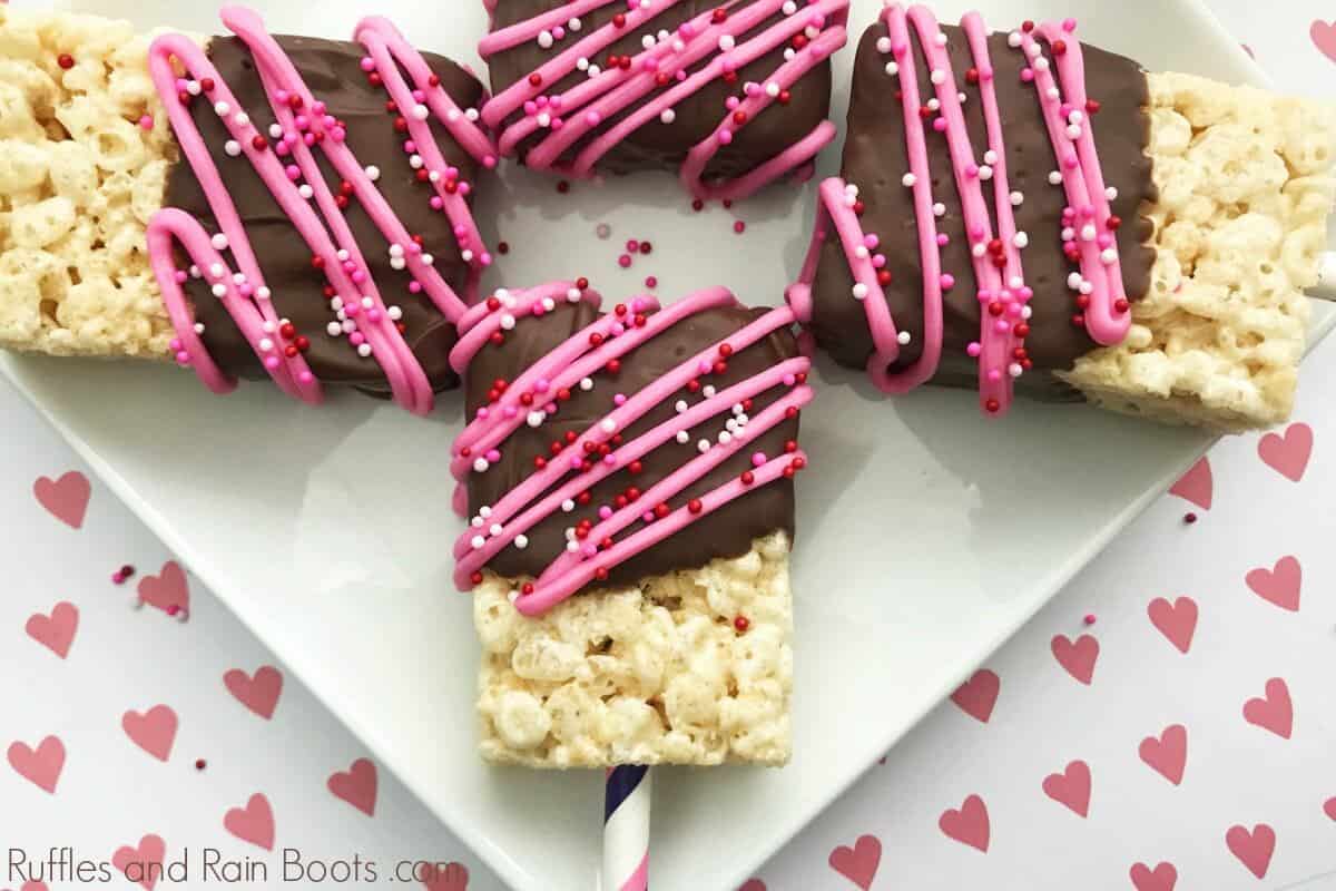 Easy Dipped Valentines Day rice krispies