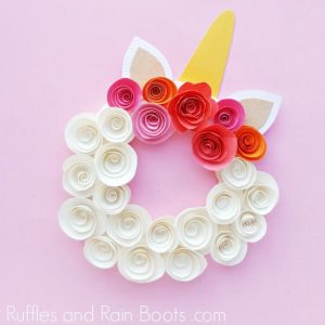 Paper Unicorn Wreath with Flowers – A Wow-Worthy Craft!