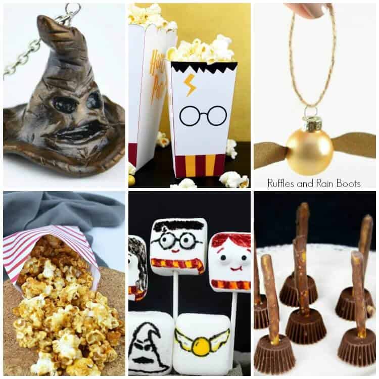 Collage Harry Potter Food Ideas and Craft Ideas for Party and Movie Night