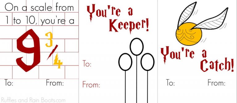 Printable Harry Potter Valentines for the Classroom