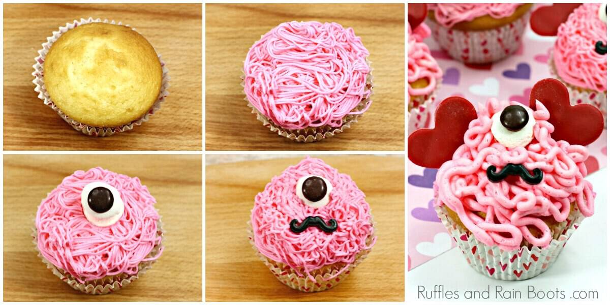 how to make monster cupcakes photo collage