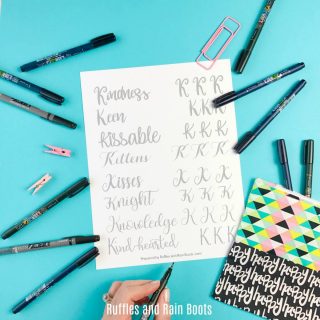 Free Letter K Hand Lettering Practice Sheets