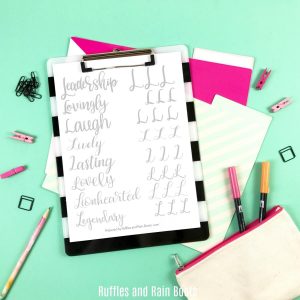 Free Letter L Hand Lettering Practice Sheets