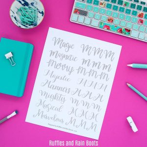 Free Letter M Hand Lettering Practice Sheets