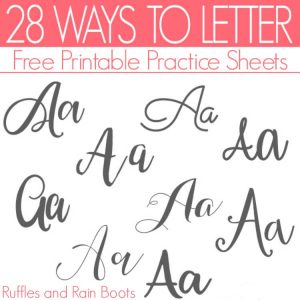 Ways to Letter A – Free Hand Lettering Practice Sheets