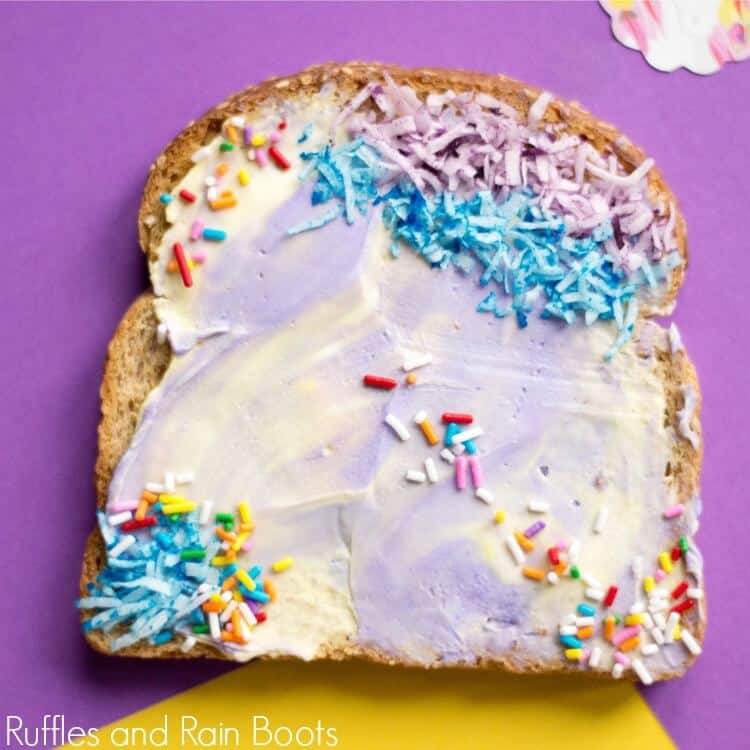 Unicorn Toast on purple background with no text