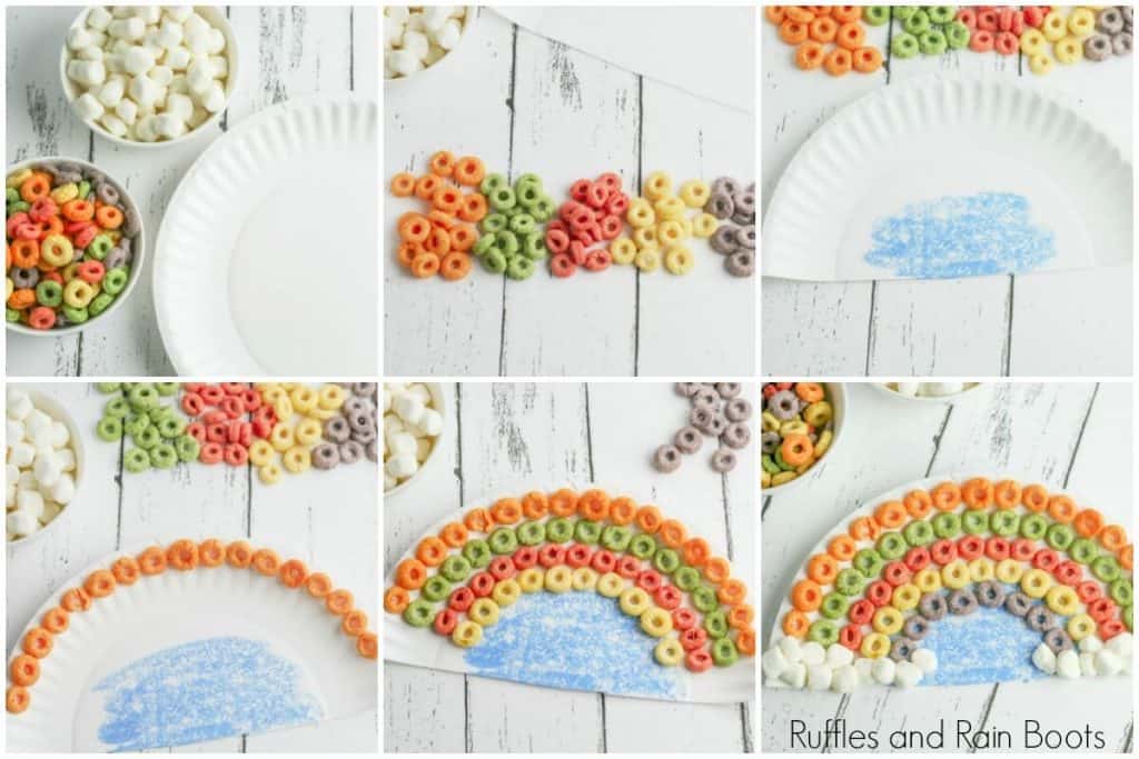 Rainbow Cereal Paper Plate Craft for Spring