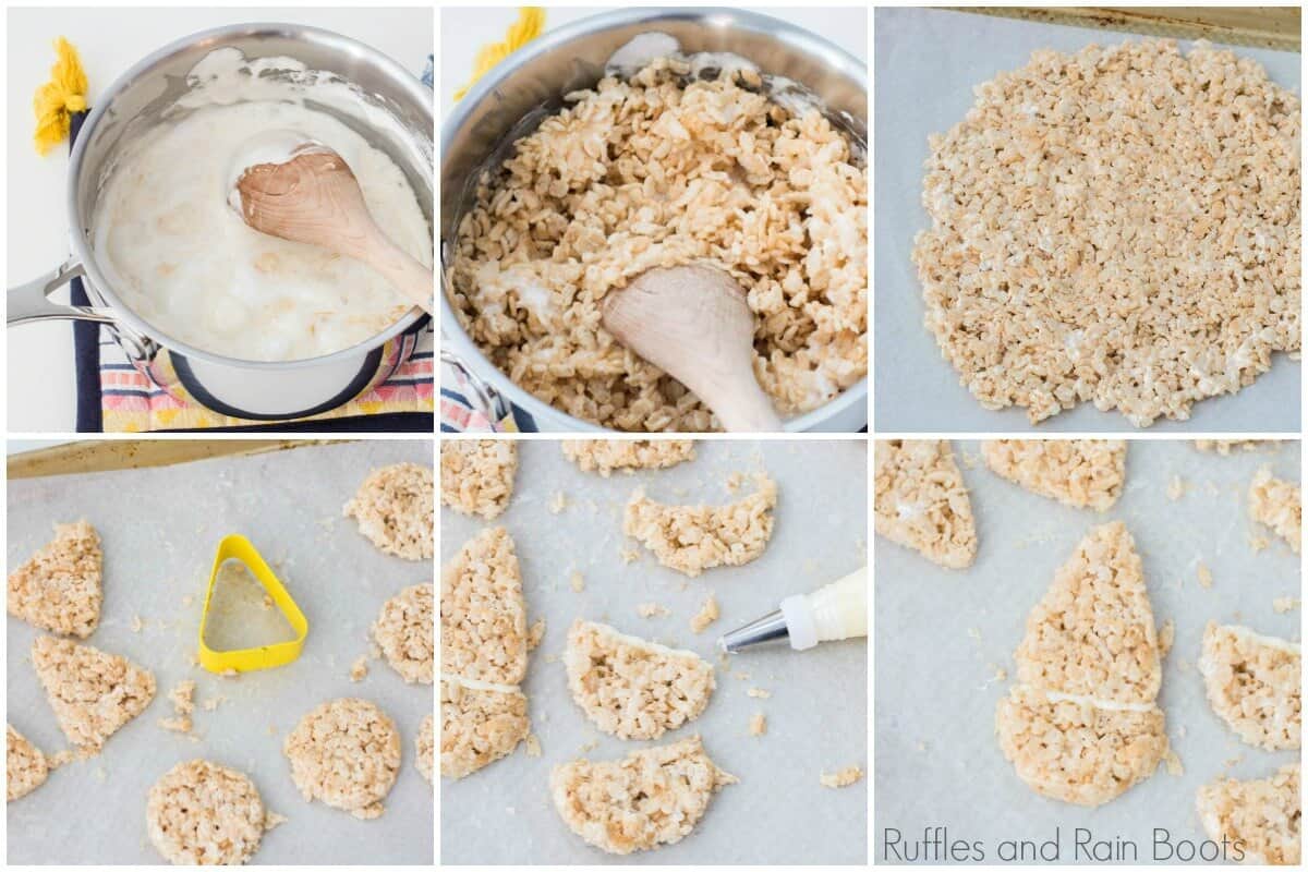 photo tutorial of how to make rice krispies shaped like a gnome