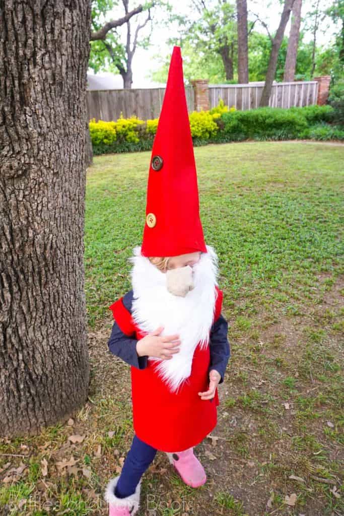 You Will LOVE This No Sew Gnome Costume - Ruffles and Rain Boots