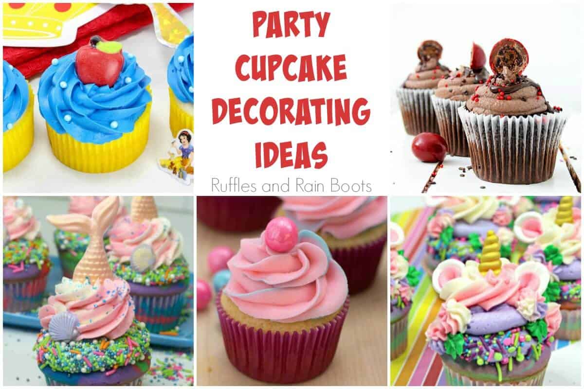 collage of party cupcakes