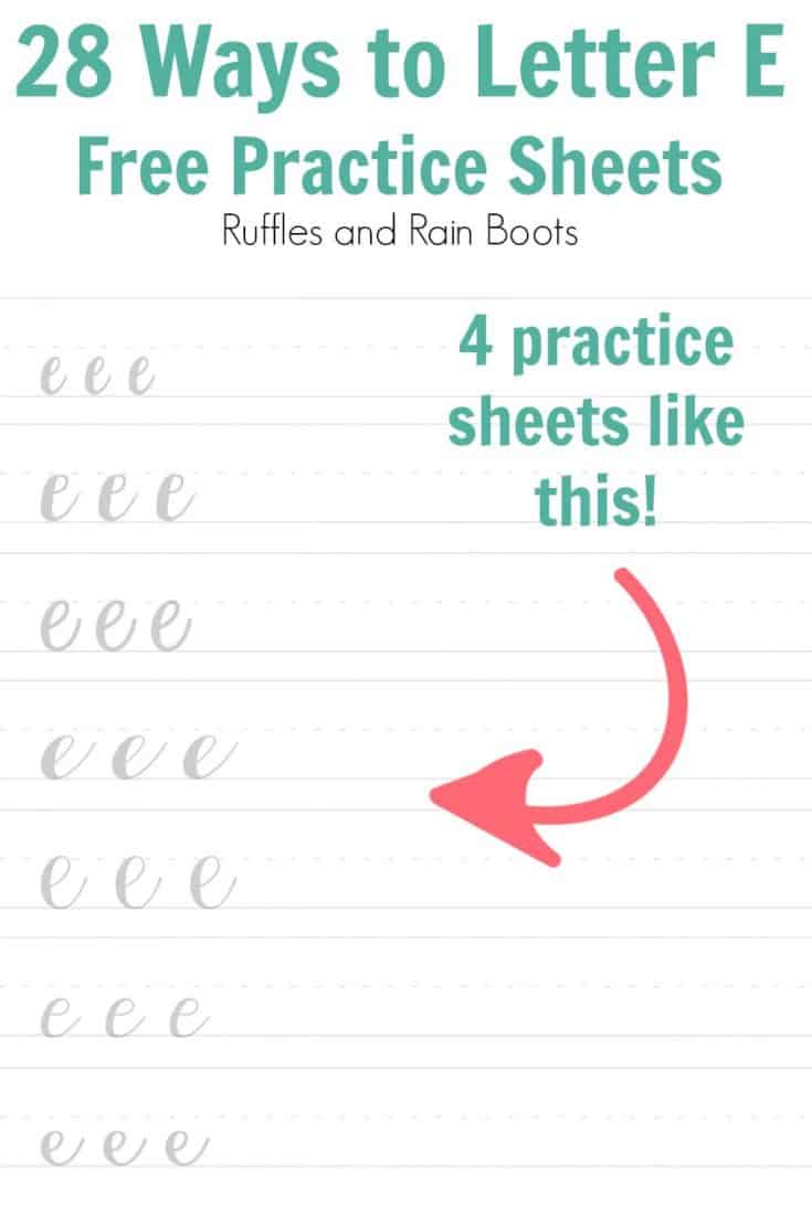 Ways to Letter E - Brush Lettering Practice - Ruffles and Rain Boots
