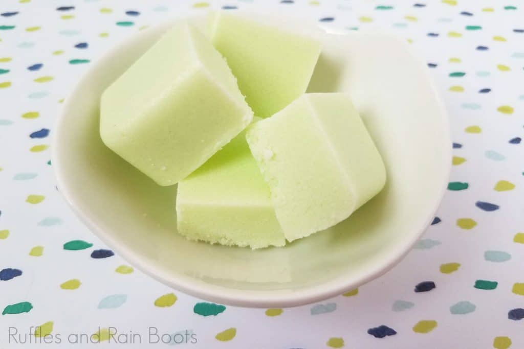 cucumber melon sugar scrub recipe on a white plate