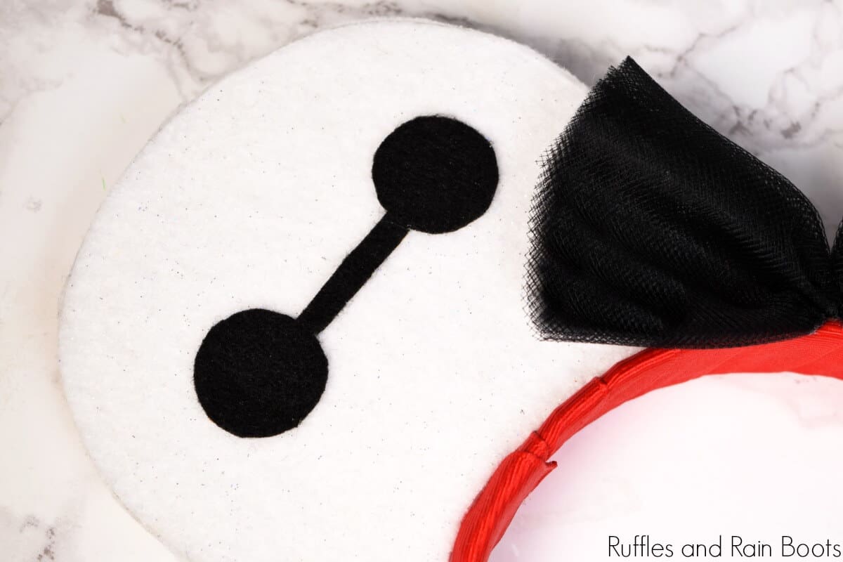close up of Baymax mouse ears