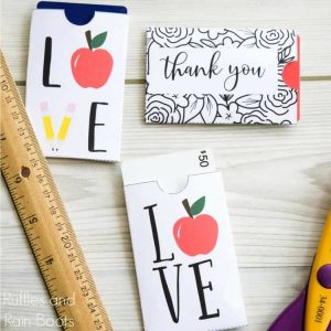 Free Teacher Appreciation Gift Card Holders