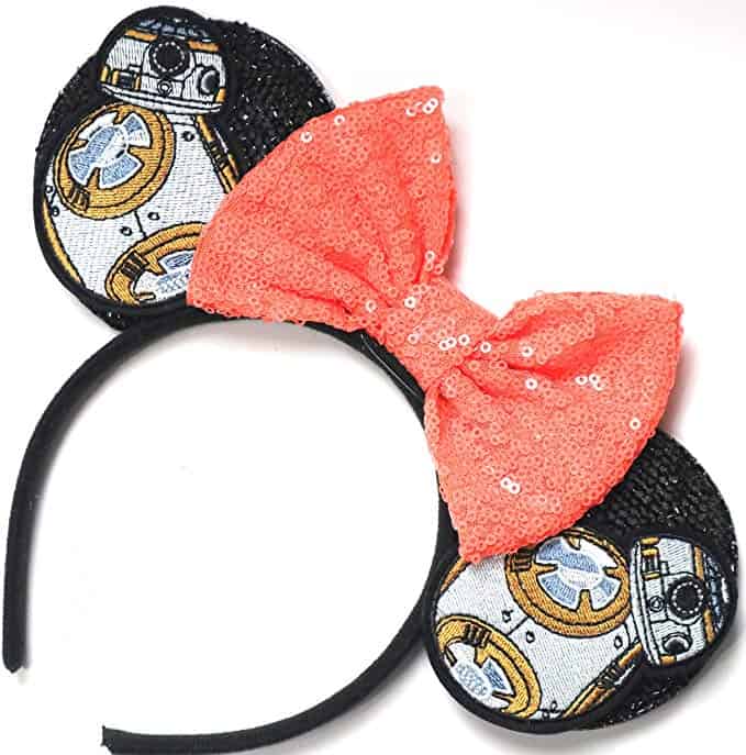 Galaxy's Edge | Star Wars Darth Vader and Princess Leia Mickey Ears Mouse Ears Disney Mickey Ears Dual Satin Bow with Emblem