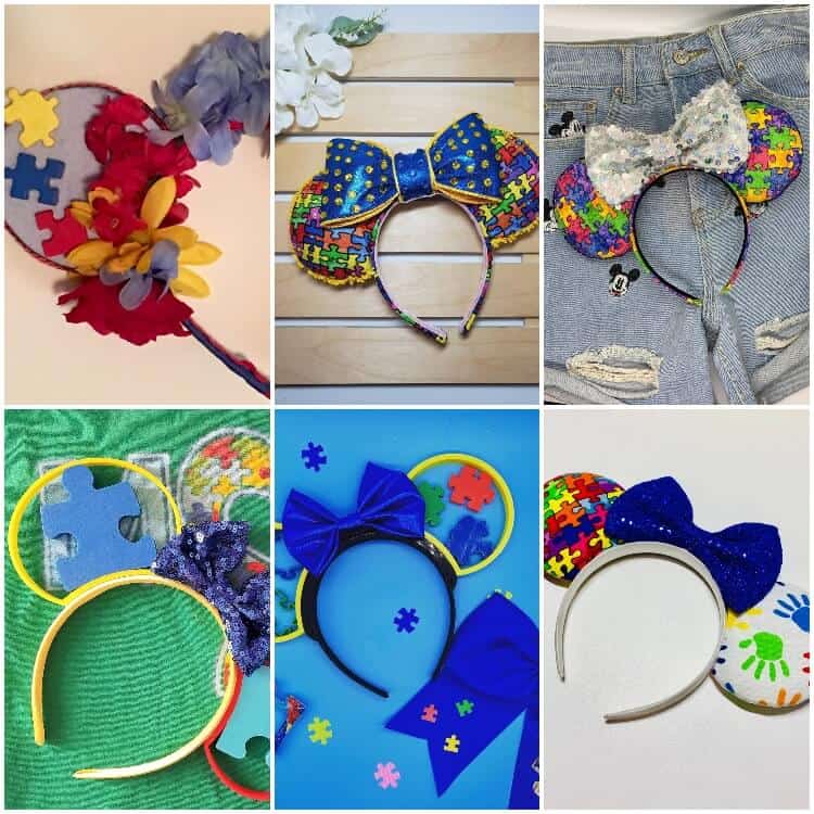 photo collage of autistic Minnie mouse ears for disney