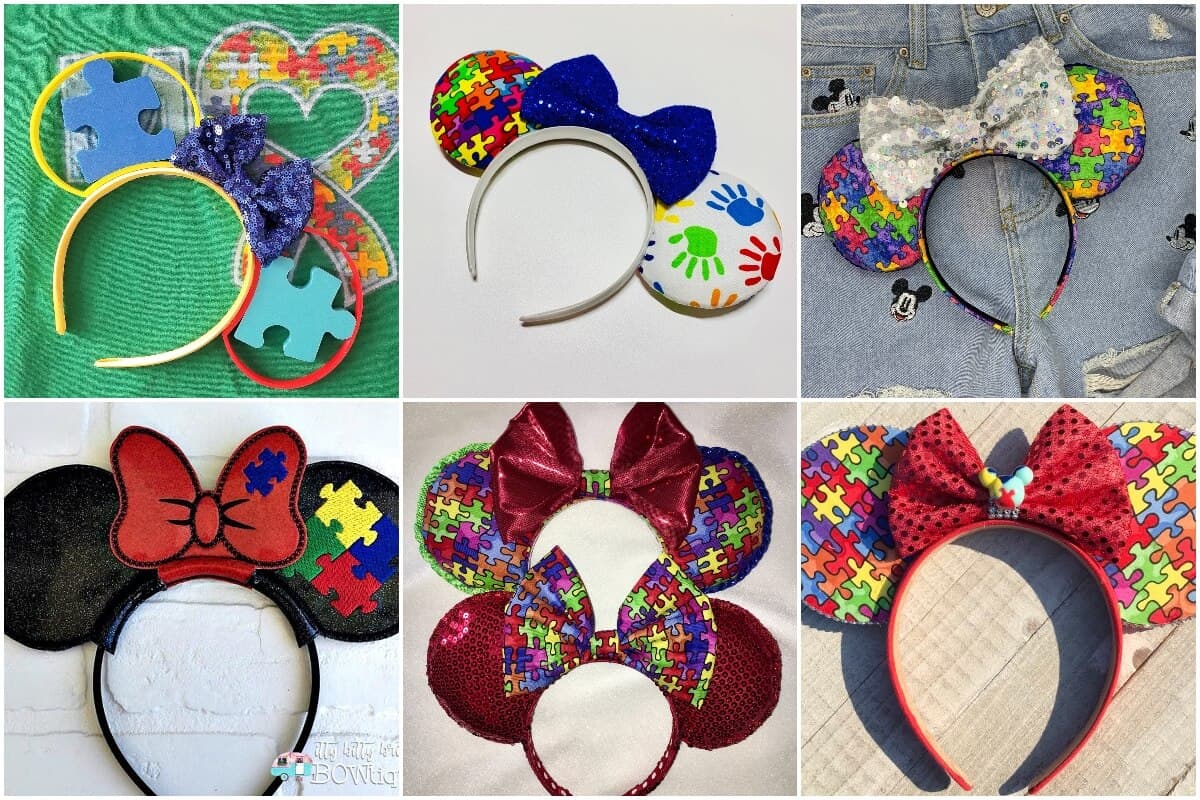 photo collage of disney mouse ears for autistic kids