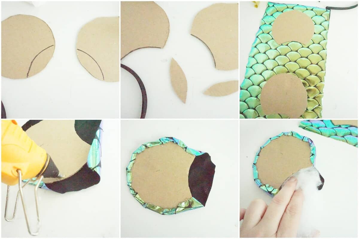 photo tutorial of how to make loki mickey ears with chameleon colors
