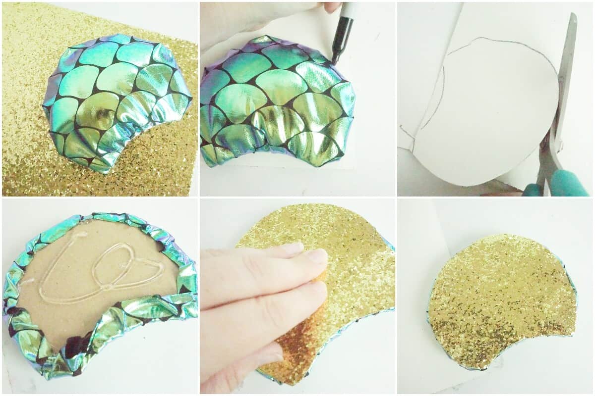 photo collage tutorial of how to make loki minnie ears with color change fabric