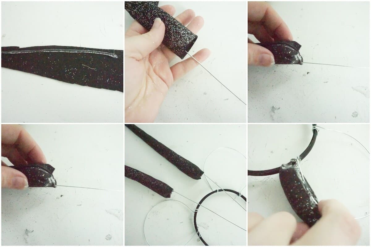 photo collage of how to make maleficent horn mickey ears for disney