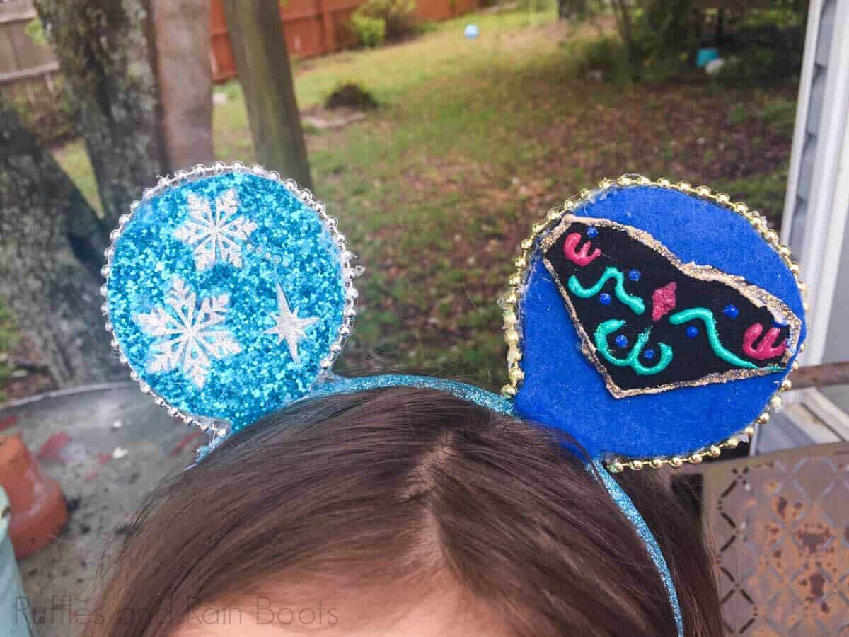 Adorable Frozen Mouse Ears Made by Kids worn by a little girl