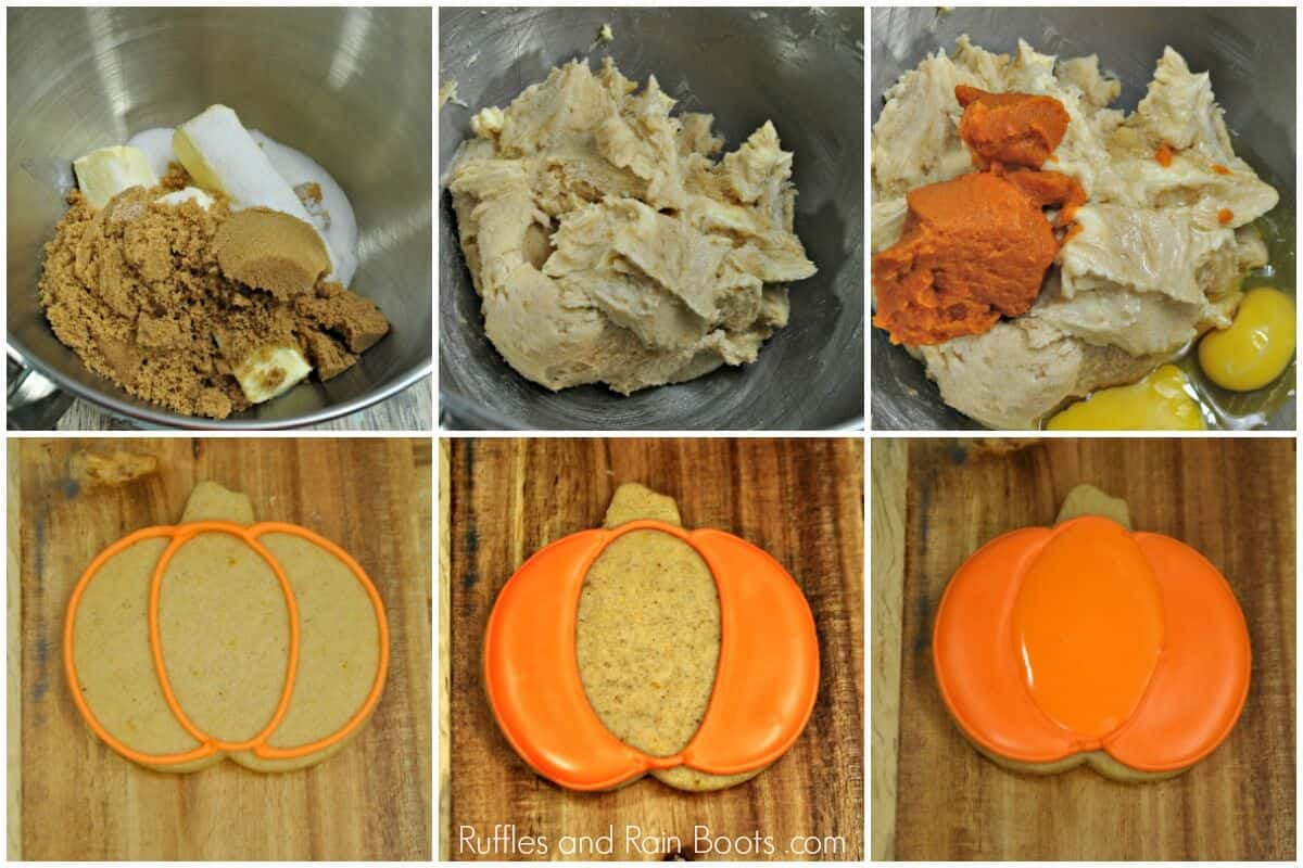 photo collage tutorial of How to Make Pumpkin Spice Cookies