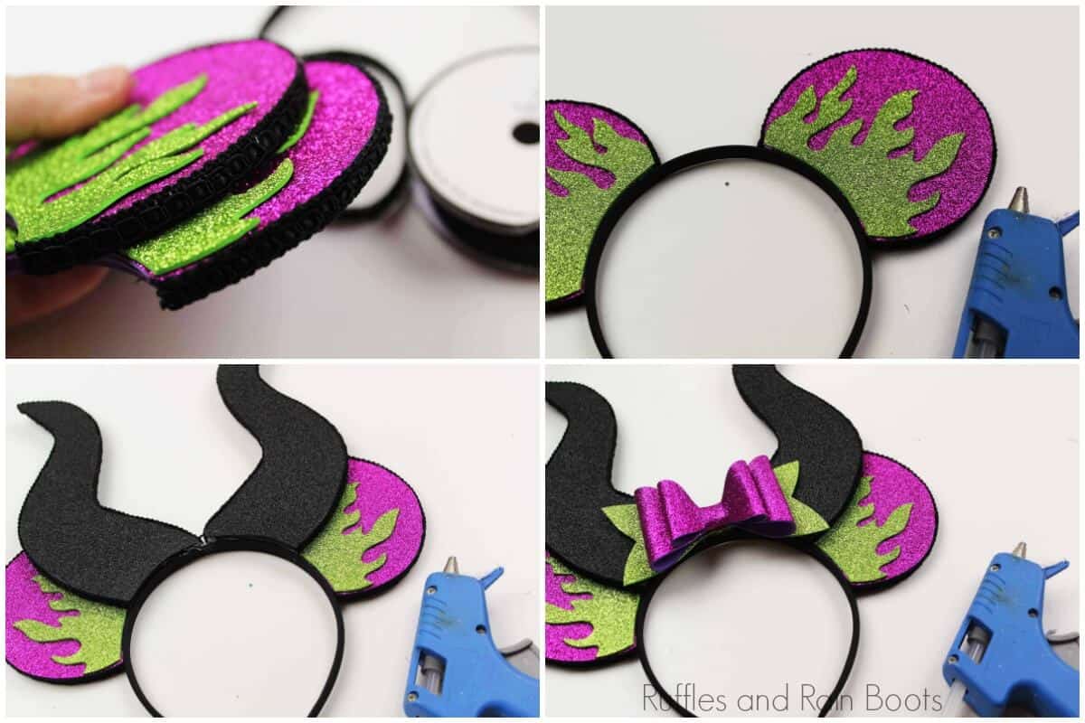 step by step how to assemble maleficent mickey ears
