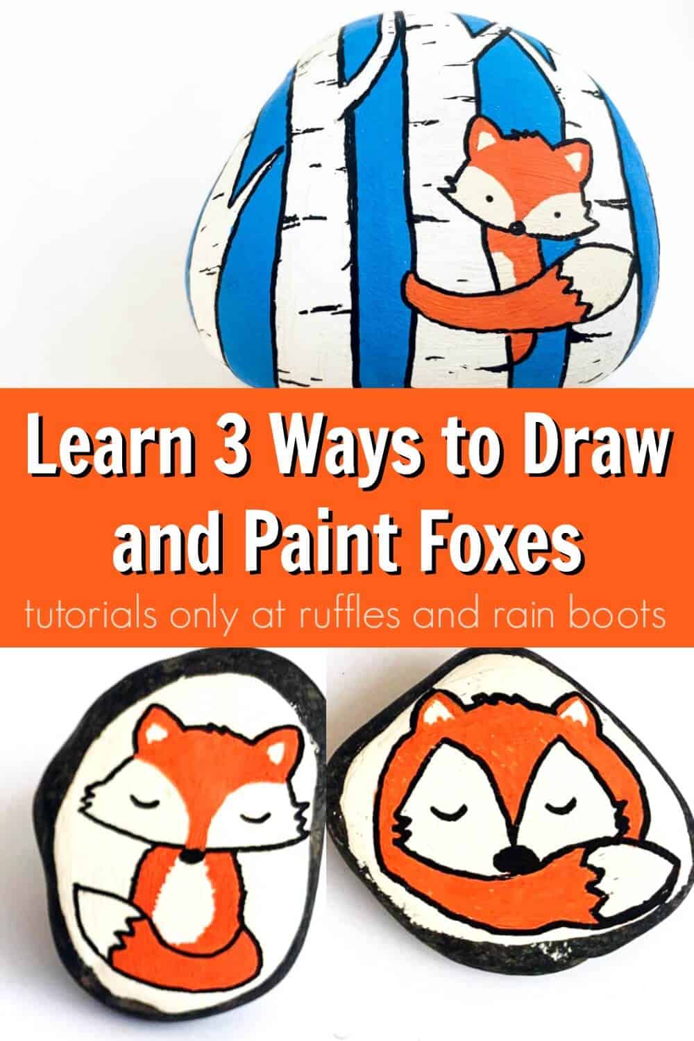 How to Paint A Fox Rock - Rock Painting 101