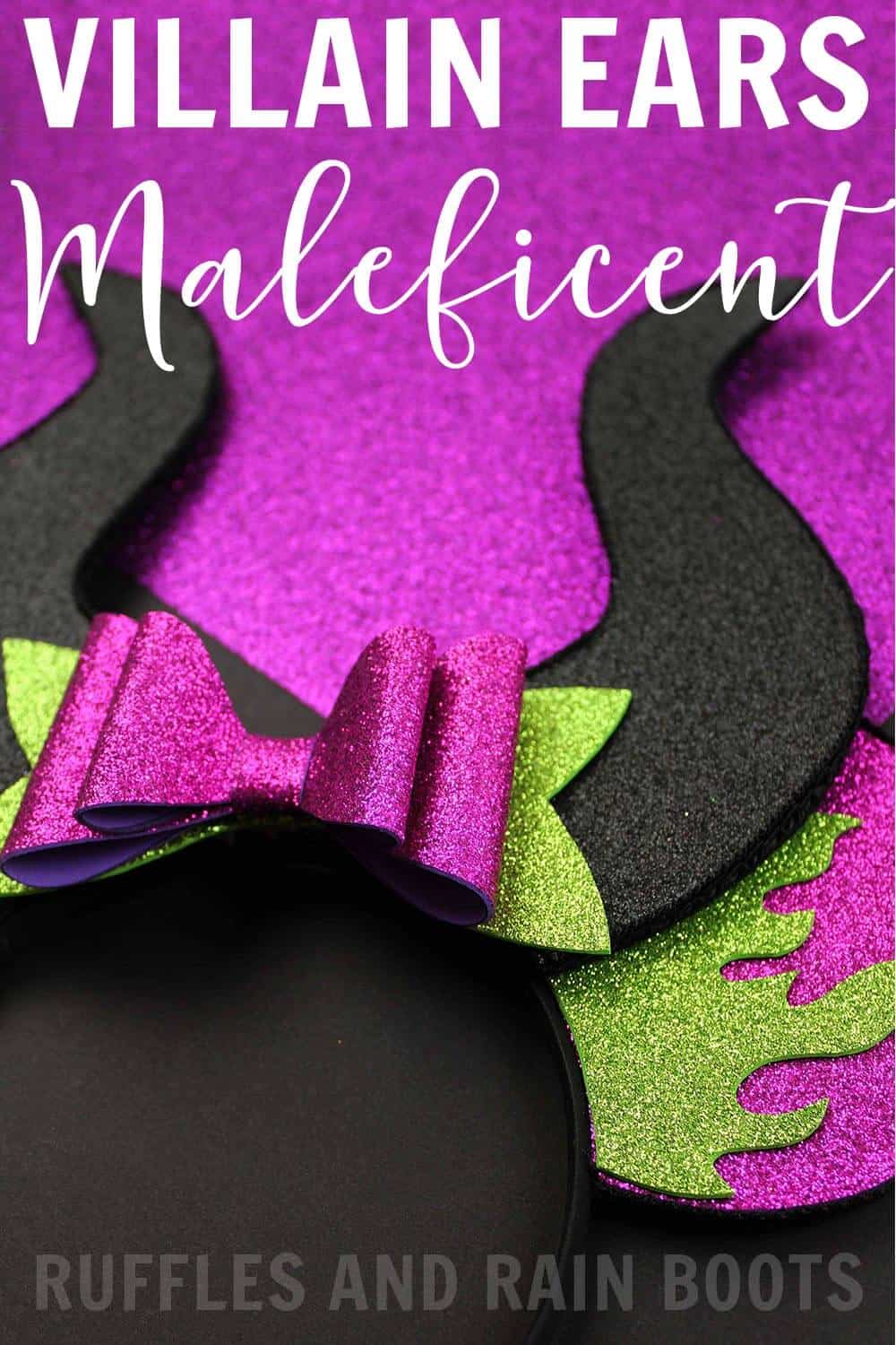 gorgeous handmade Maleficent Mickey ears made from foam using craft sheets