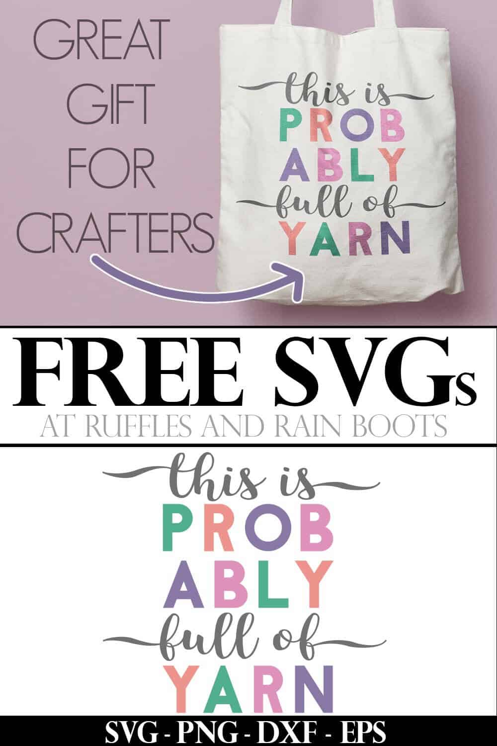 Free Knitting SVG photo collage with text which reads great gift for crafters free svgs
