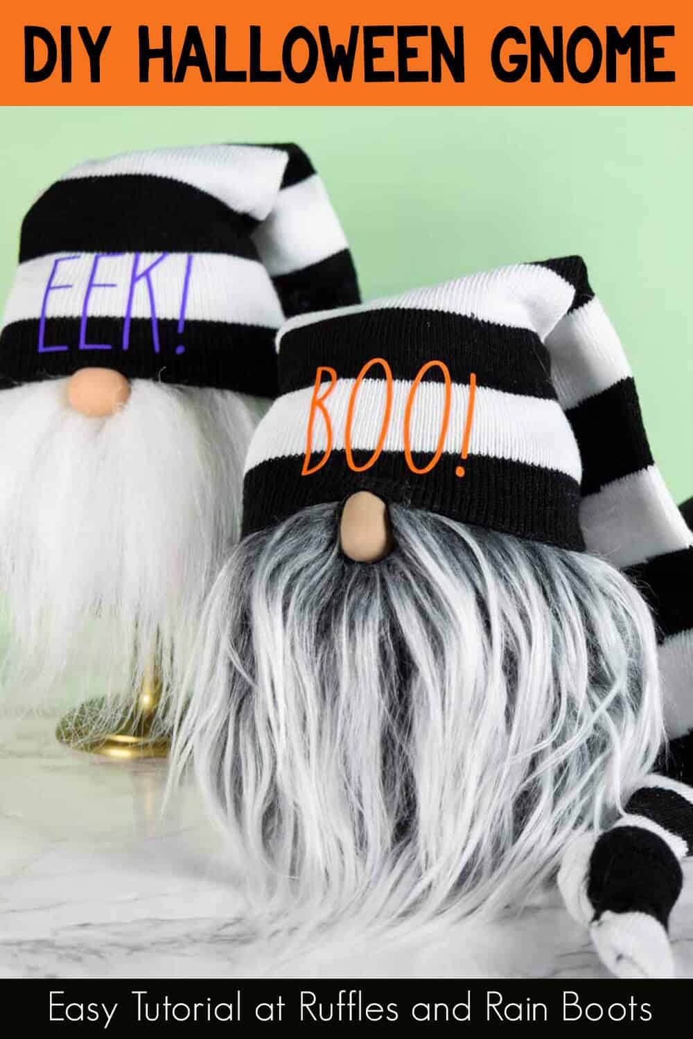 DIY Halloween Gnome in Minutes - Ruffles and Rain Boots