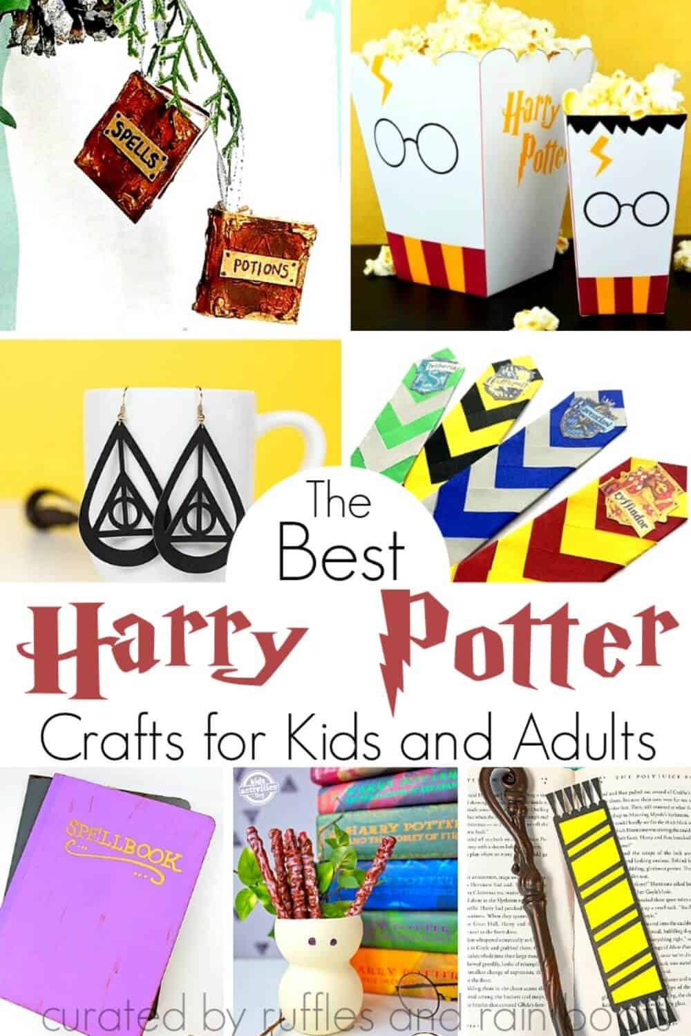 Magical Harry Potter Crafts for Kids and Adults with text which reads best harry potter crafts for kids and adults