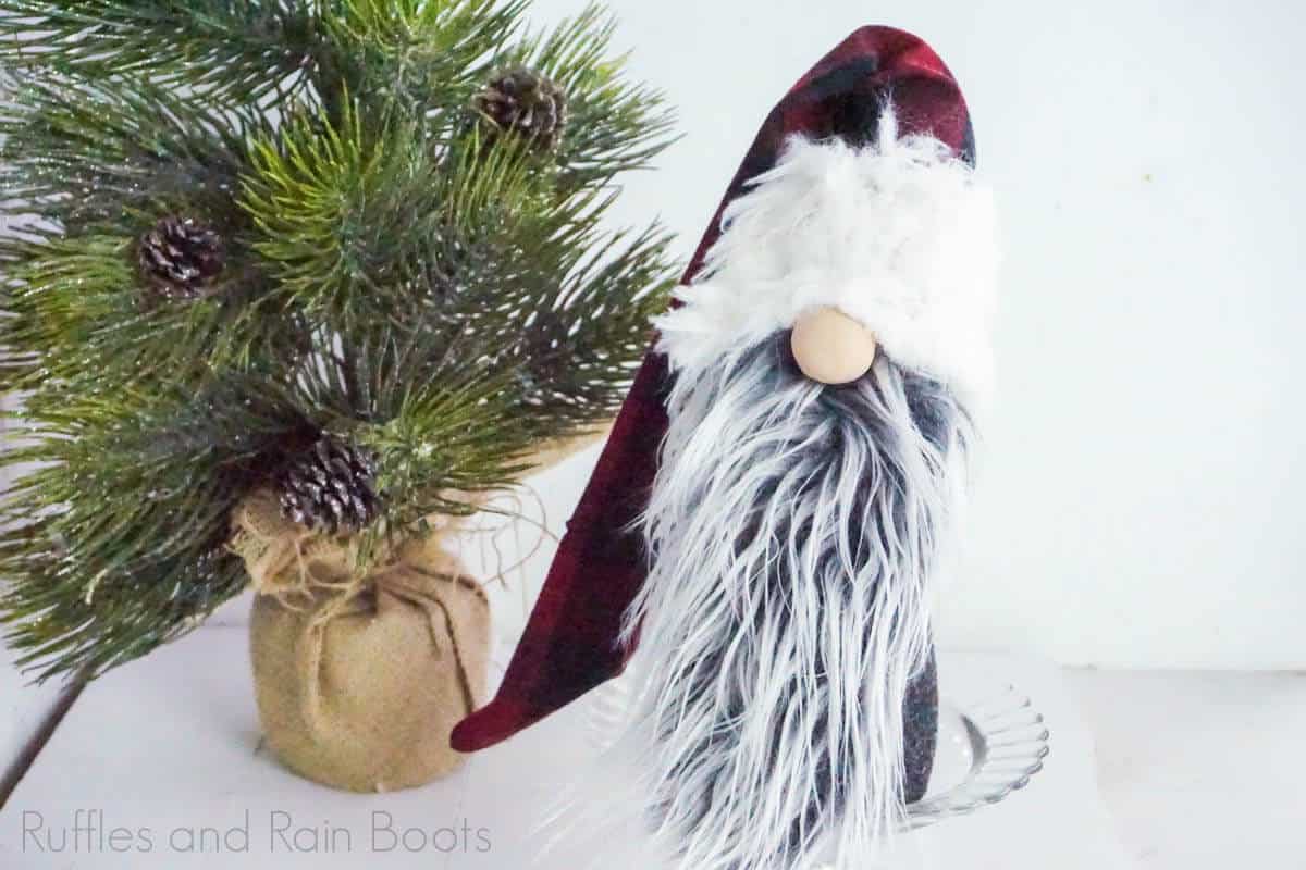 adorable Christmas gnome with interchangeable beards