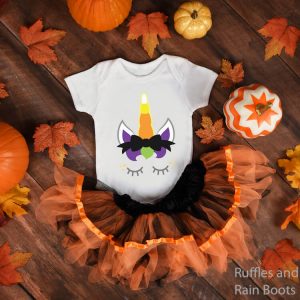 Use this Free Candy Corn Halloween Unicorn SVG to Make a Fun Trick-or-Treat Bag!